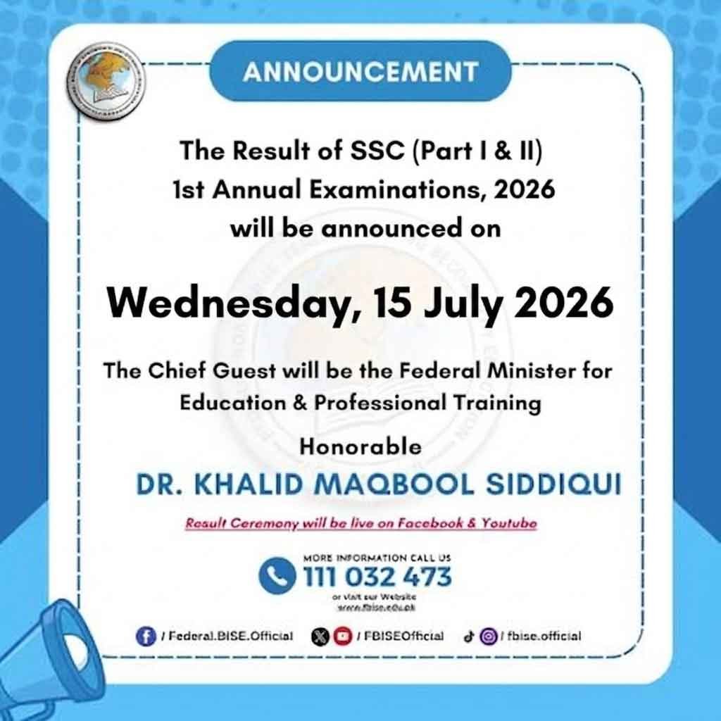 FBISE SSC Part 2 Result 2026